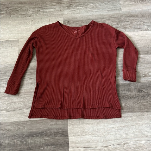 American Eagle waffle knit sweater top XS oversized - Picture 3 of 8